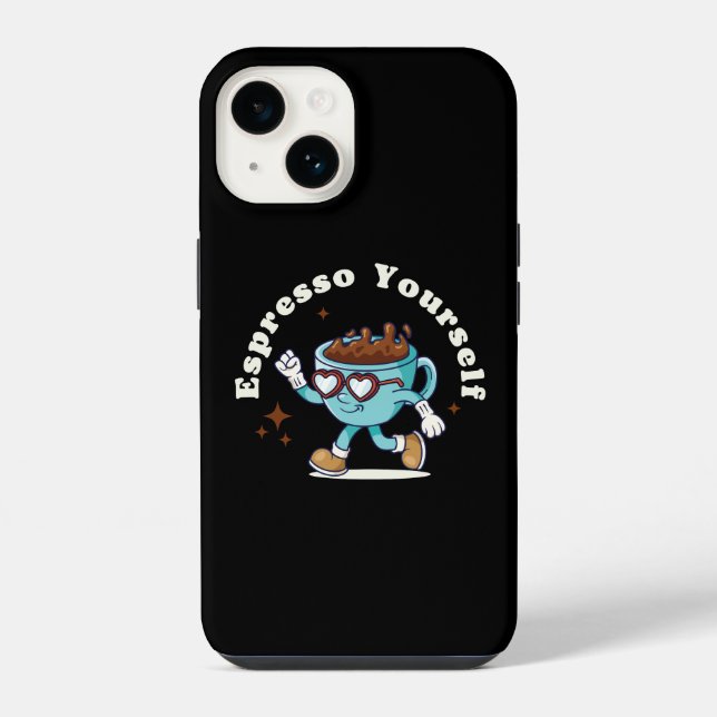 Coque iPhone Retro Espresso Vous-Même Danser Café (Verso)