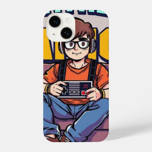 Coque iPhone Retro Gamer Boy - Boîtier de téléphone de dessin C (Verso)