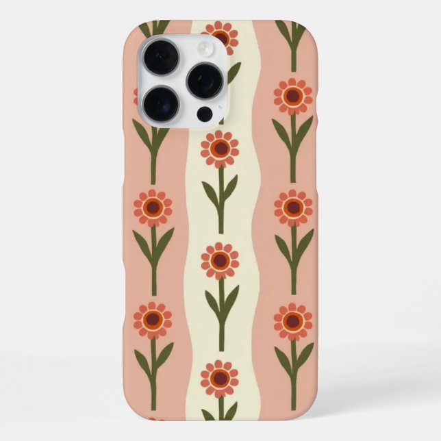 Coque iPhone Retro Groovy Floral Phone Case (Verso)
