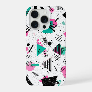 Coque iPhone 15 Pro Retro Memphis Geometric Pattern