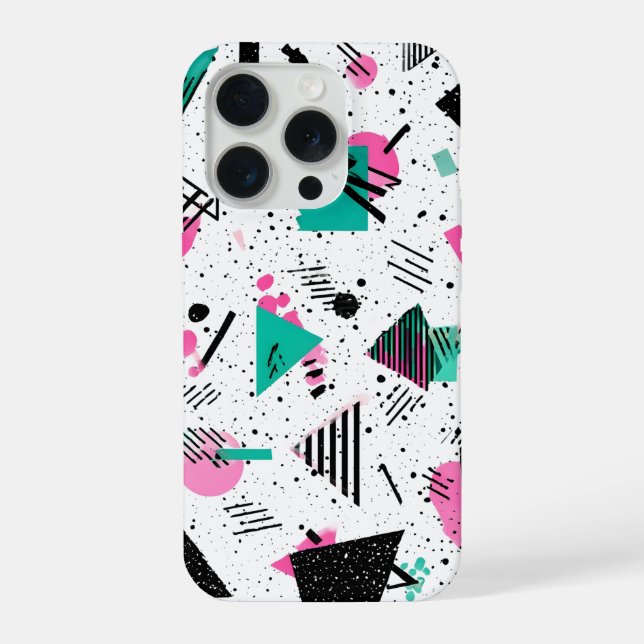 Coque iPhone Retro Memphis Geometric Pattern (Verso)