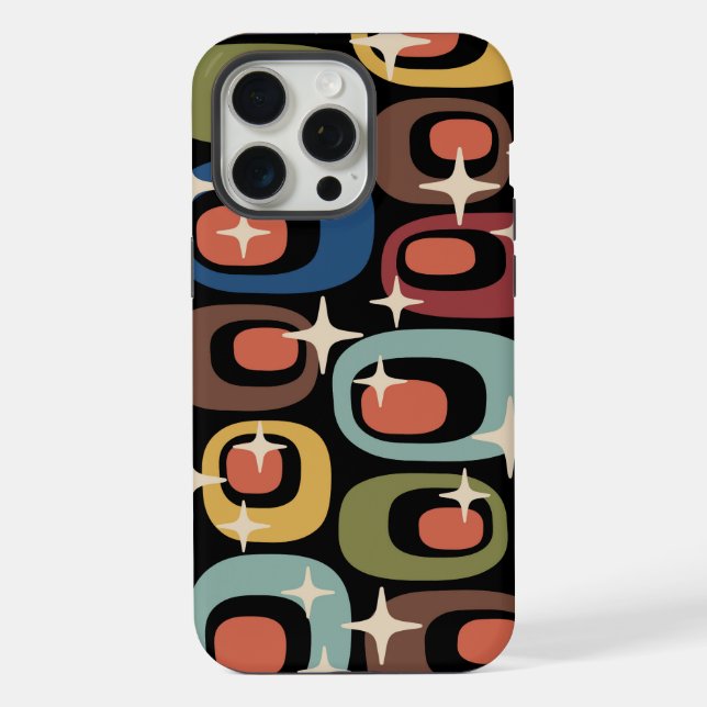 Coque iPhone Rétro Moderne Abstrait du Milieu du Siècle (Verso)
