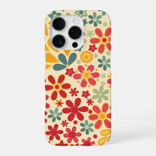 Coque iPhone Retro. Motifs floraux (Verso)