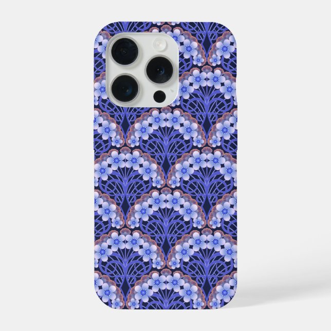 Coque iPhone Retro Nouveau - Natures Curves and Timeless Blooms (Verso)