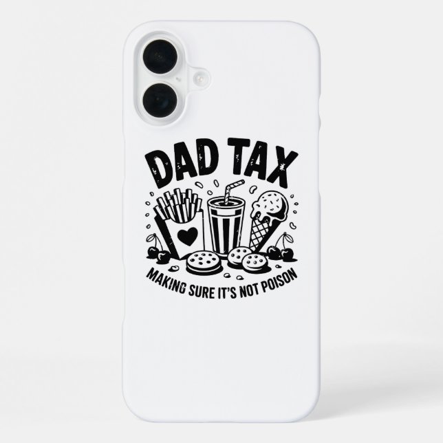 Coque iPhone Retro Papa fiscal Snack Art (Verso)