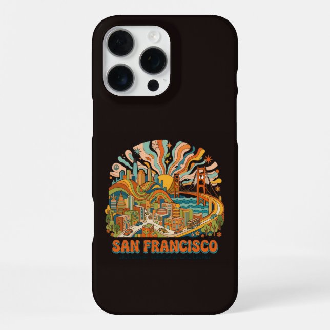 Coque iPhone Rétro San Francisco Groovy des années 70 (Verso)