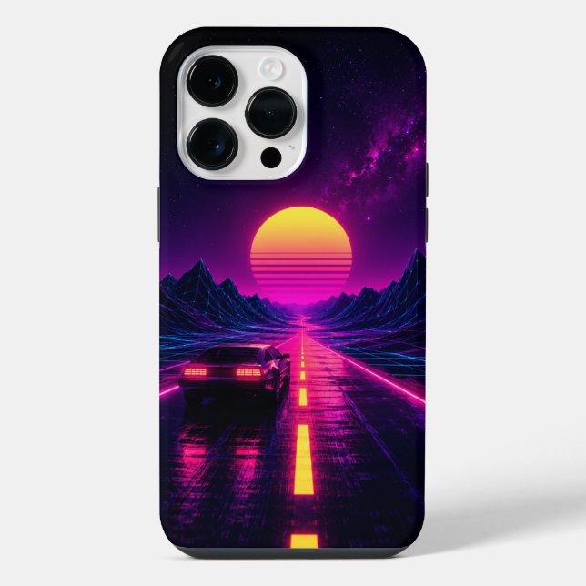 Coque iPhone Retro Sunset Road Cell Phone Case (Verso)