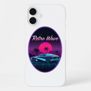 Coque iPhone 16 Plus “Retro Wave” Neon Sunset