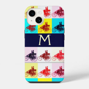 COQUE POUR iPhone 14 RÉUNION DE VOITURES ANCIENNES MONOGRAMME POP ART