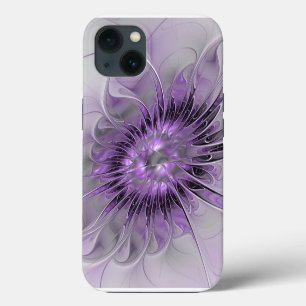 Etui iPhone 13 Rêve de fleur de lavande Art fractal abstrait mode