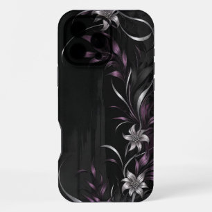 Coque iPhone 16 Pro Max Rêve de Lilas Argenté Conception Florale Élégant