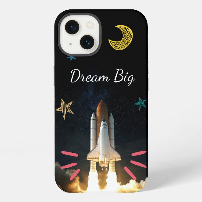 Coque iPhone Rêve Épique Grande Navette Spatiale Graphique (Verso)