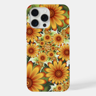 Coque iPhone 15 Pro Max Rêve Floral, Art Fractal Moderne Abstrait Fleur