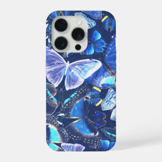 Coque iPhone 15 Pro Rêve Papillon Bleu Nature Esthétique Céleste
