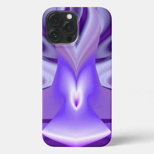 Coque iPhone Rêves arc-en-ciel à fleurs violettes (Verso)