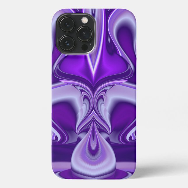 Coque iPhone Rêves arc-en-ciel à fleurs violettes (Verso)