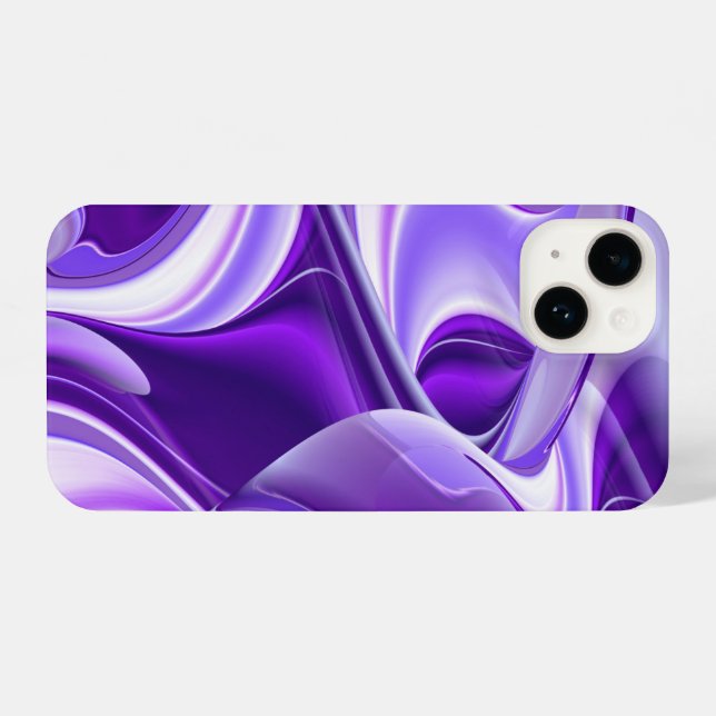 Coque iPhone Rêves arc-en-ciel à fleurs violettes (Verso Horizontal)