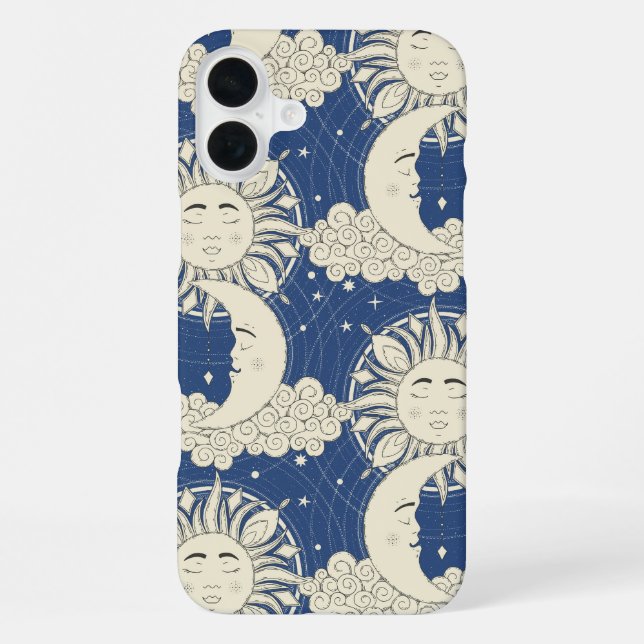 Coque iPhone rêves bohèmes bleus (Verso)