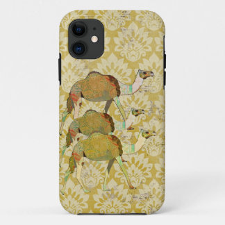 Coque iphone rêveur vintage de damassé d'or de
