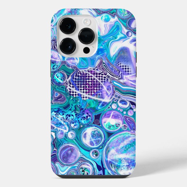 Coque iPhone Rhapsodie Bleue | Art Abstrait (Verso)