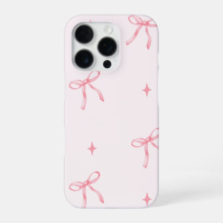 Coque iPhone 16 Pro Ribbon rose Aquarelle