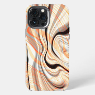 Etui iPhone 13 Pro Max Riples sur crème perlée beige, marron & orange pâl