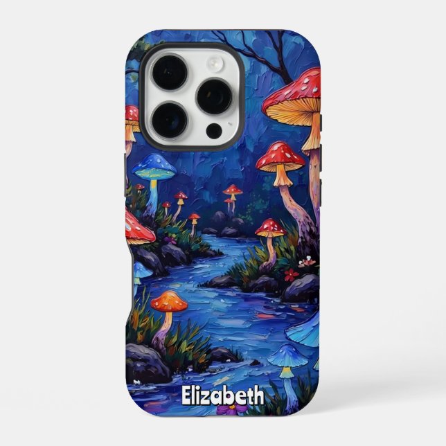 Coque iPhone Rivière de champignons enchantés (Verso)