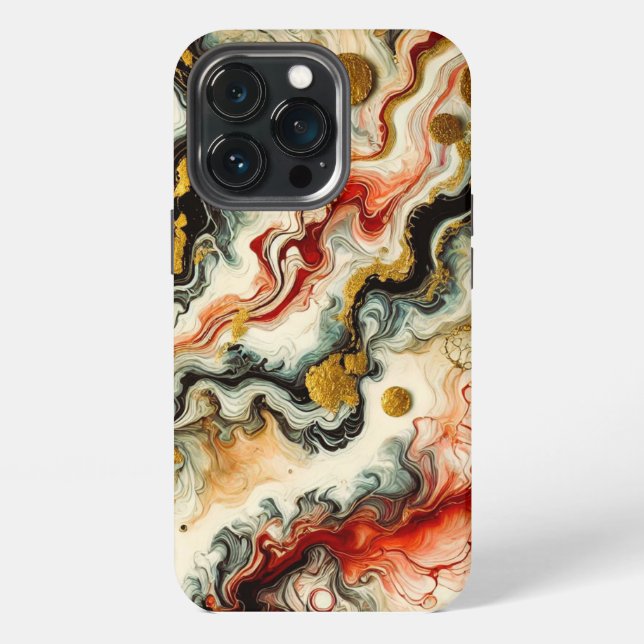 Coque iPhone Rivières dorées (Dos)