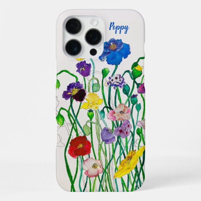 Coque iPhone Robe d'Aquarelle Fun Fun Fun Fun Poppy (Verso)