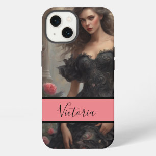 Etui iPhone 13 Robe noire vintage élégante et avant-gardiste