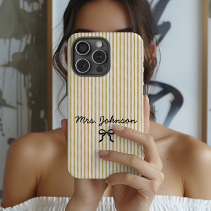 Coque iPhone 15 Pro Robes de demoiselle d'honneur rayées minimalistes