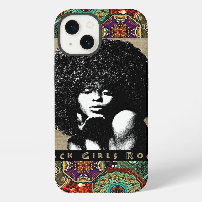 Coque iPhone Roche noire de filles (Verso)