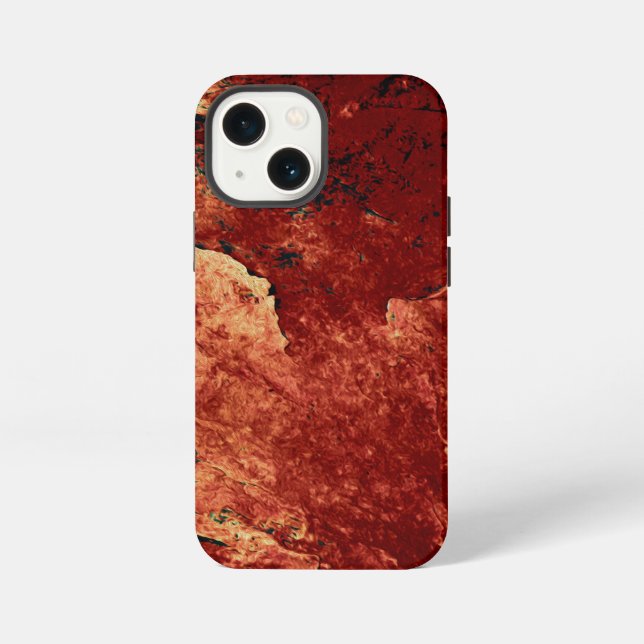 Coque iPhone Roche peinte en rouge (Verso)