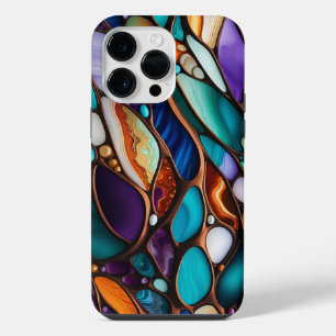 Coque Pour Pour iPhone 14 Pro Max Rocher de la rivière colorée Cailloux de verre ten