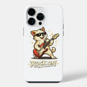 Coque Pour Pour iPhone 14 Pro Max Rock On Guitare Chien Drôle Musique Rock