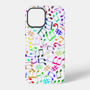Coque iPhone 12 rockstar notes de musique arc-en-ciel