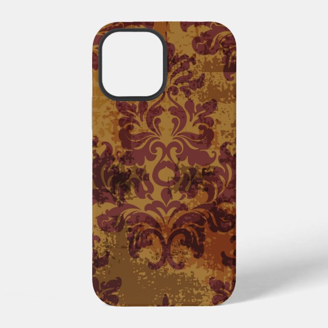 Coque iPhone Rococo baroque sans couture motif (Verso)