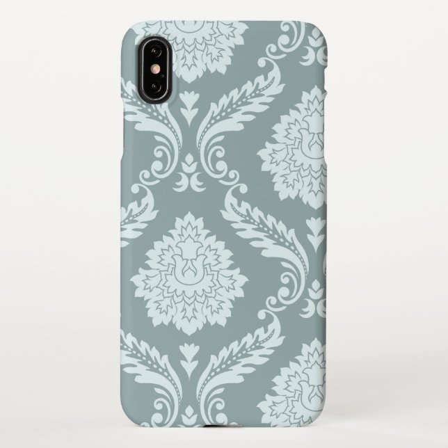 Coque iPhone Rococo Damask Art I Duck Egg Blue+Teal (Dos)