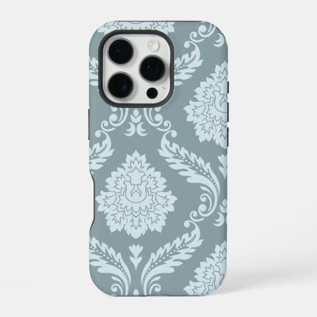 Coque iPhone Rococo Damask Art I Duck Egg Blue+Teal (Verso)