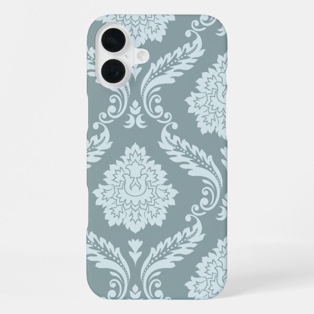 Coque iPhone Rococo Damask Art I Duck Egg Blue+Teal (Verso)