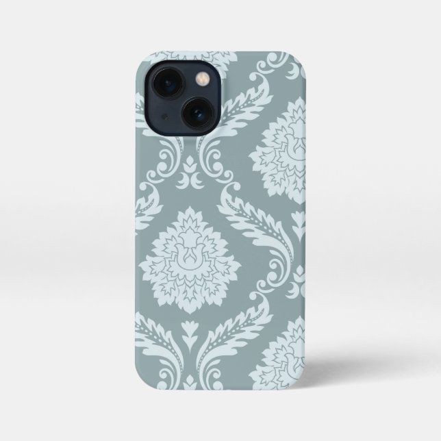 Coque iPhone Rococo Damask Art I Duck Egg Blue+Teal (Verso)