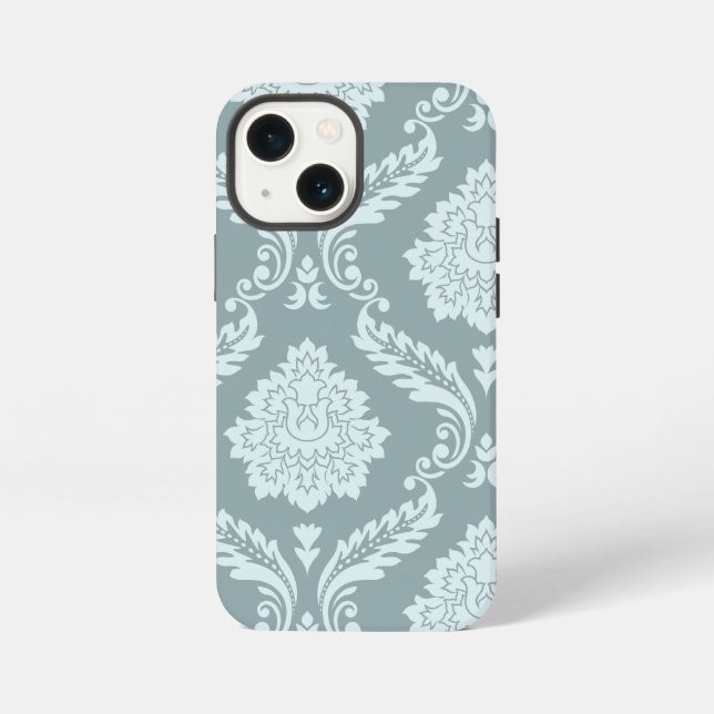 Coque iPhone Rococo Damask Art I Duck Egg Blue+Teal (Verso)