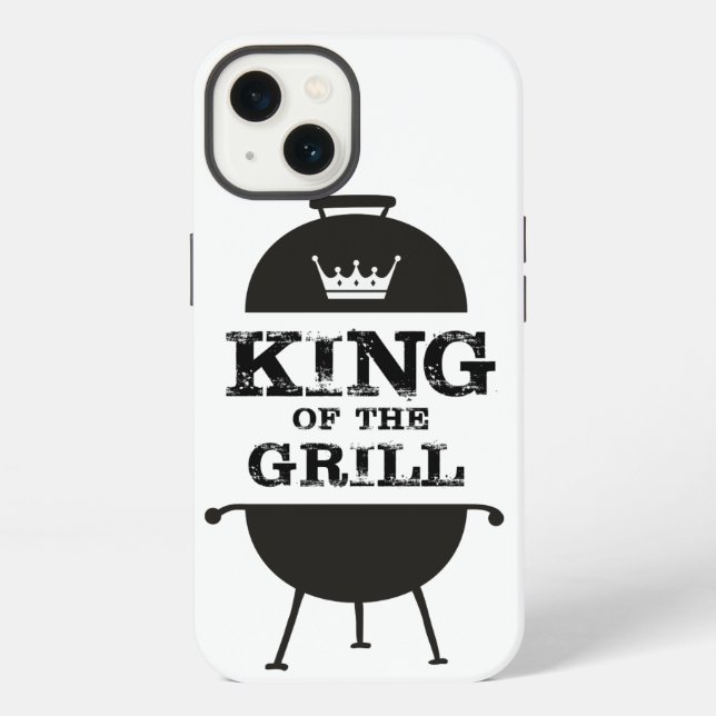 Coque iPhone Roi du grill, noir blanc (Verso)
