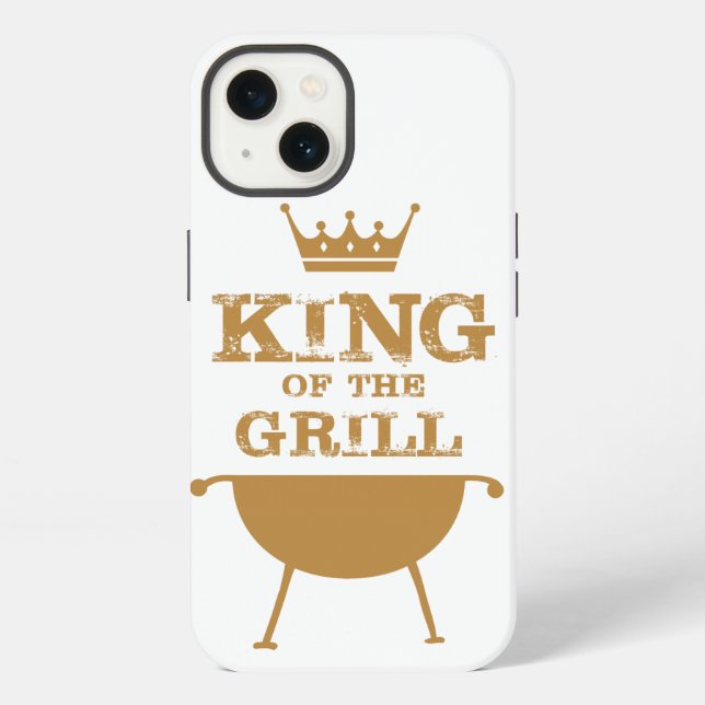 Coque iPhone Roi Du Grill, Or (Verso)
