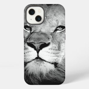 Etui iPhone 13 Roi Lion Yeux Noir & Blanc