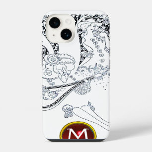 COQUE POUR iPhone 14 ROMANCE /AMOUREUX ROMANTIQUES NOIR BLANC MONOGRAMM