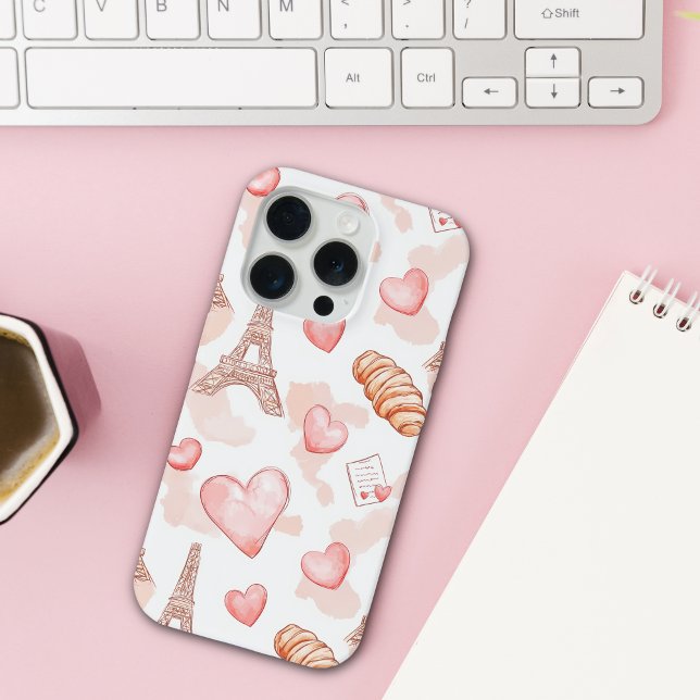 Coque iPhone Romance Parisien Saint-Valentin (Créateur téléchargé)