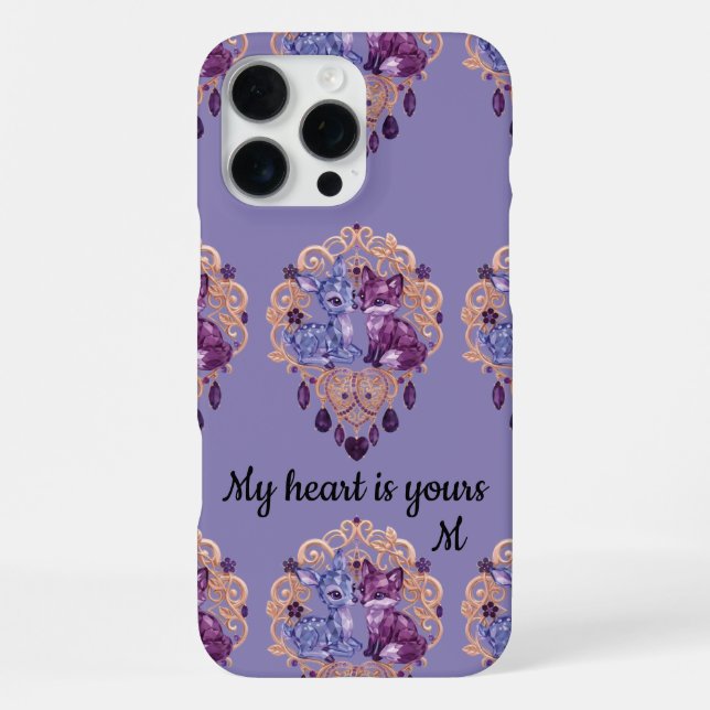 Coque iPhone Romantic Crystal Animals Custom Couple (Verso)