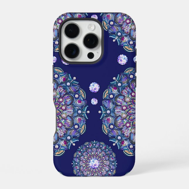 Coque iPhone Rosace bleue (Verso)