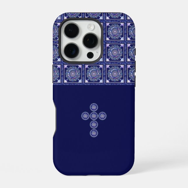 Coque iPhone Rosace bleue (Verso)